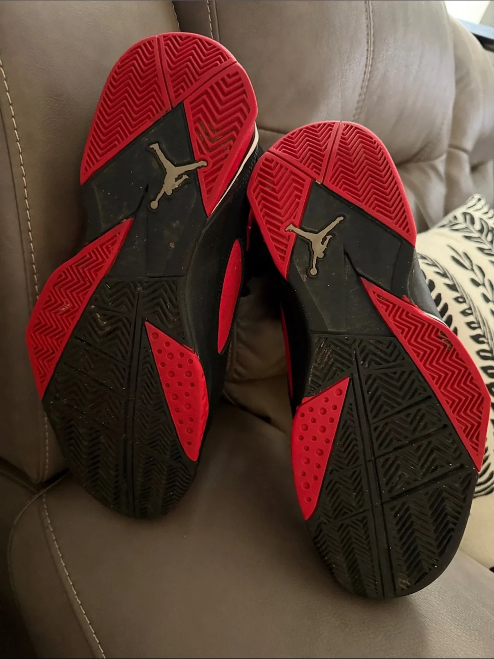 Jordan High-Top Basketball Sneakers in Red and Black
